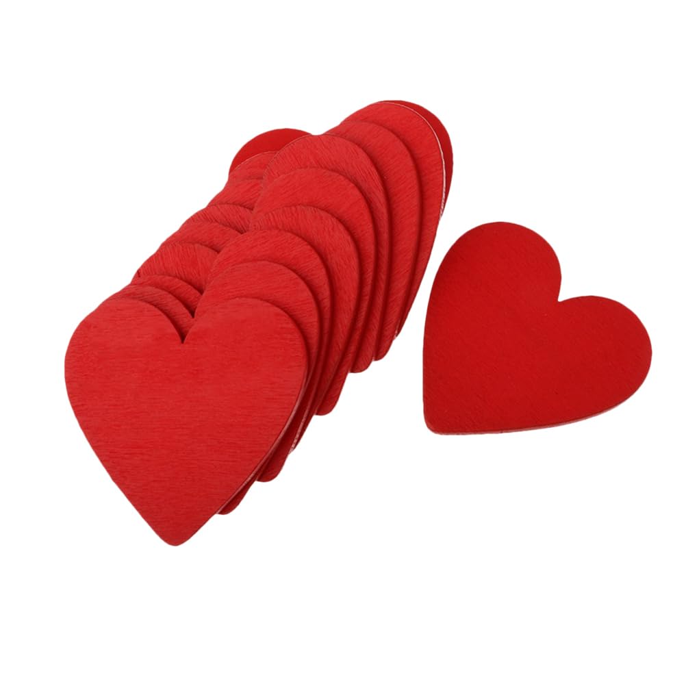 Amazon.com: BESTOYARD 20pcs Red Wooden Heart Slices Blank